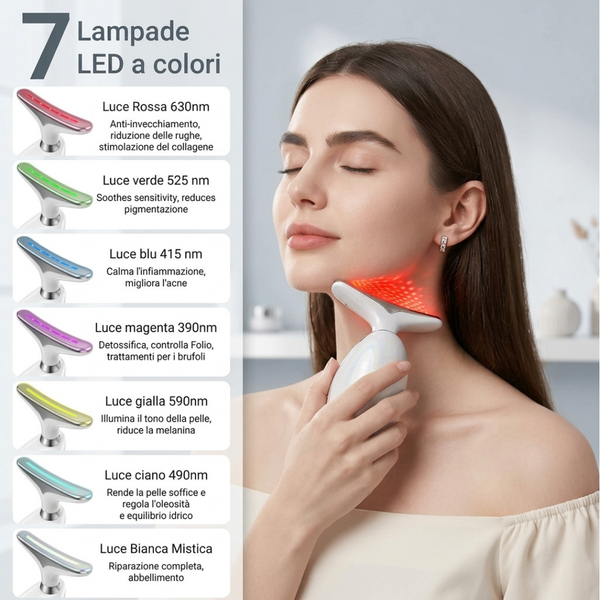 Velunelle - Massaggiatore Viso EMS 7 Colori