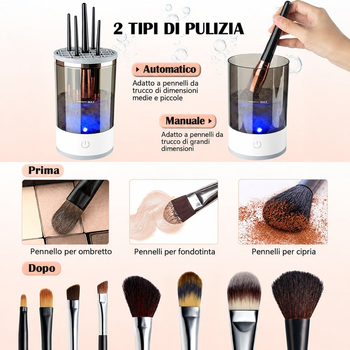 SQUADO Spazzola Elettrica Pulitrice per Pennelli